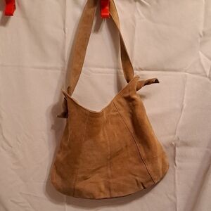Suede Shoulder Bag - Brown